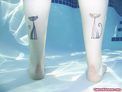Cat Tattoos on Legs