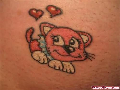Cartoon Cat Tattoo Design