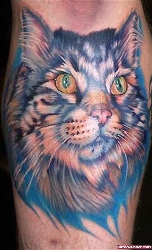 Dangerous Cat Face Tattoo