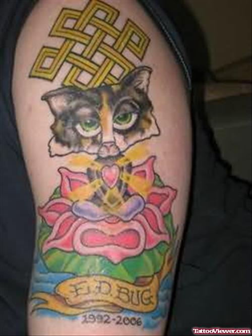 Cat Tattoo Design On Shoulder