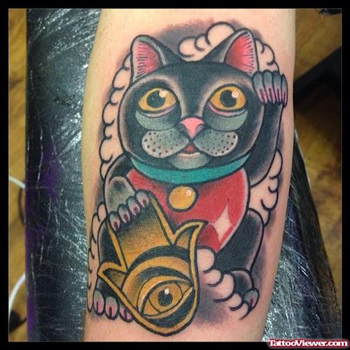fabulous cat and eye tattoo