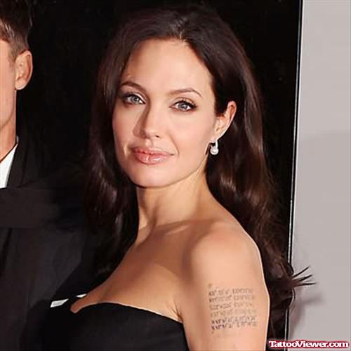 Angelina Jolie Tattoo On Bicep