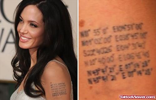 Angelina Jolie Words Tattoo