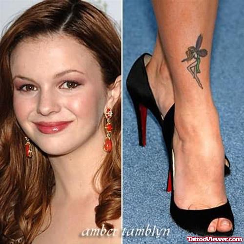 Amber Tamblyn  Tattoo On Leg