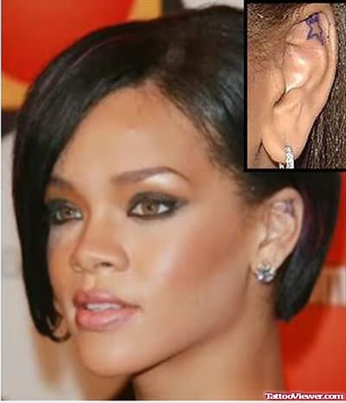 Star Tattoo In Celebrity Ear