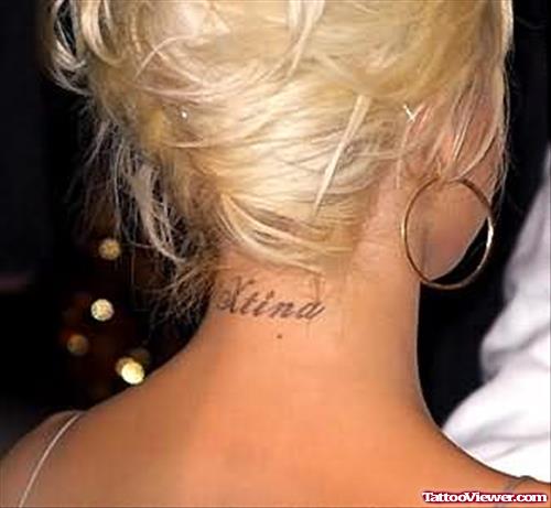Christina Aguilera Tattoo On Neck