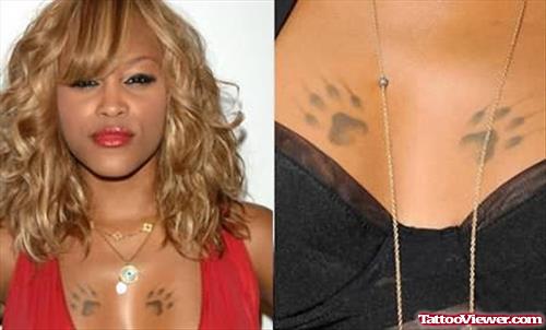 Paw Tattoos On Celebrity Chest