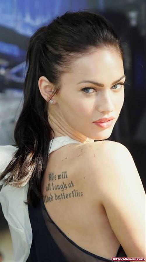 Megan Fox Tattoo On Back