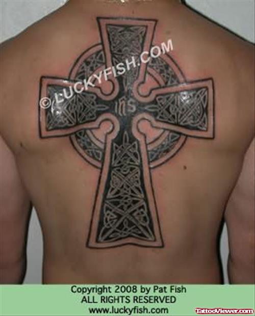 Celtic Cross Tattoo On Back Piece