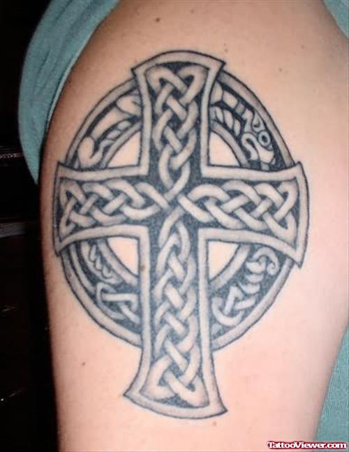 Celtic Cross Tattoo On Muscles