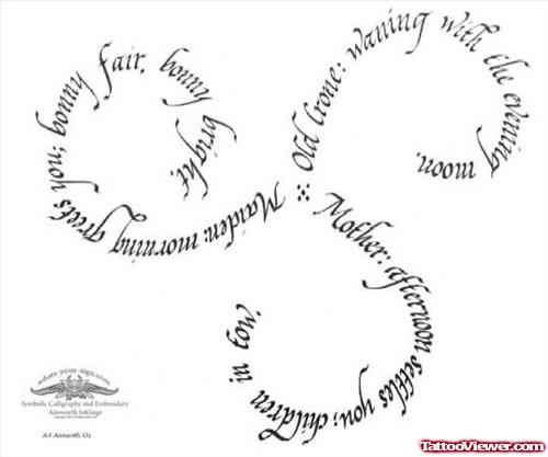 Triple Calligraphy Celtic Tattoo
