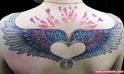 Angel Wings Celtic Tattoo On Back