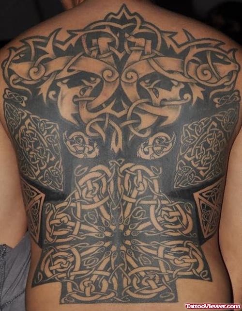 Prodigious Celtic Tattoo On Back