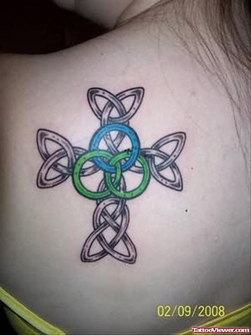 Girl Showing Her Celtic Tattoo Design