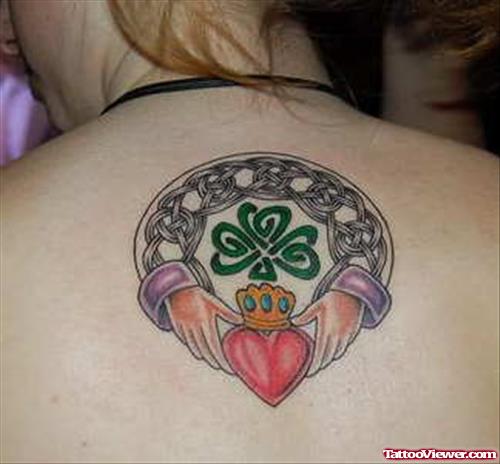 Celtic Heart Tattoo On Back