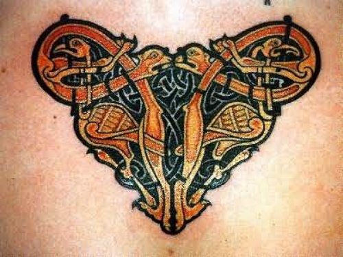 Color Ink Celtic Tattoo On Chest