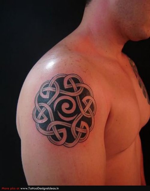 Right Shoulder Celtic Tattoo For Men
