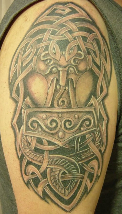 Celtic Tattoo On Man Right Half Sleeve