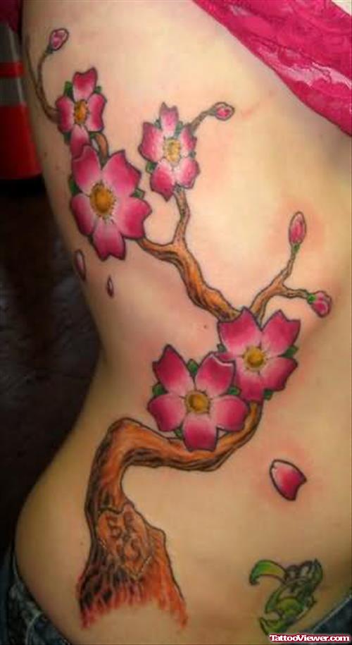 Cherry Blossom Color ink Tattoo
