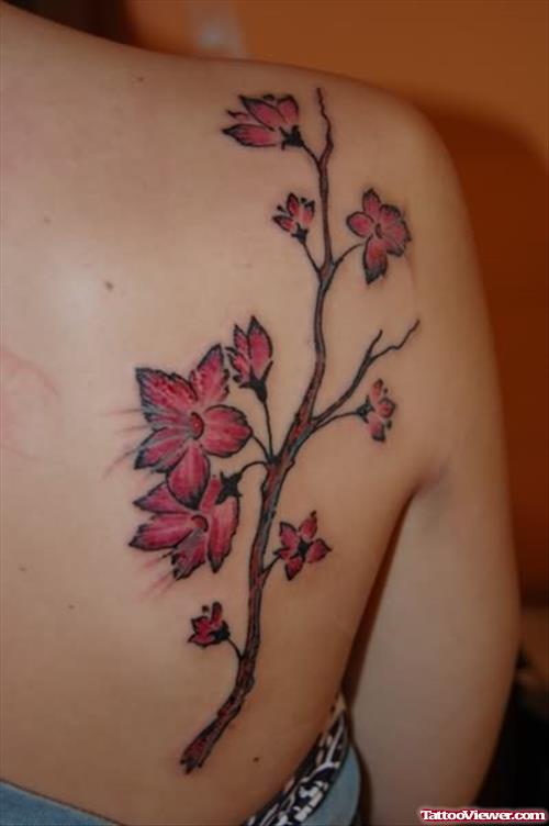 Cherry Blossom On Back Shoulder