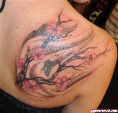 Cute Cherry Blossom Flowers Tattoo