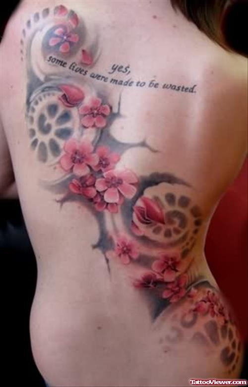 Cherry Blossom Large Flower Tattoo