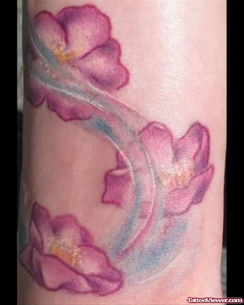 Cherry Blossom And Wind Tattoo