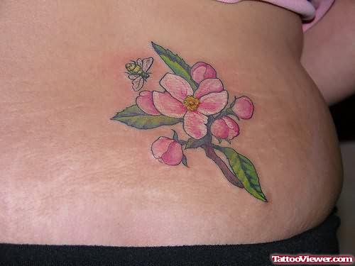 Cherry Blossom Tattoo On Waist
