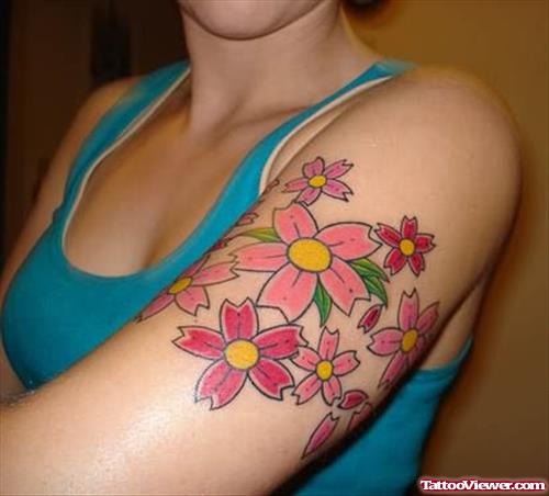 Awesome Cherry Blossom Tattoo For Girls