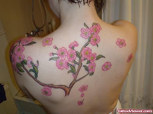 Cherry Blossom Back Body Tattoo