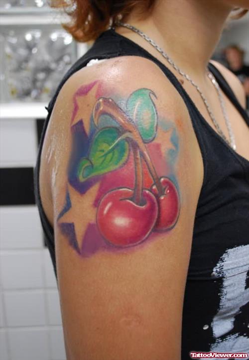 Cherry Tattoo For Shoulder