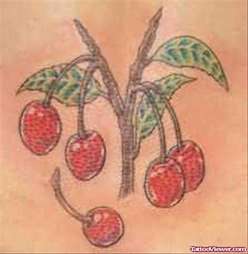 Cherries Tattoos On Body