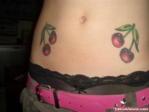 Cherries Tattoos On Hips
