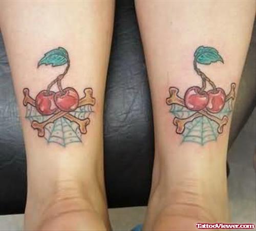 Trendy Cherry Tattoos On Legs