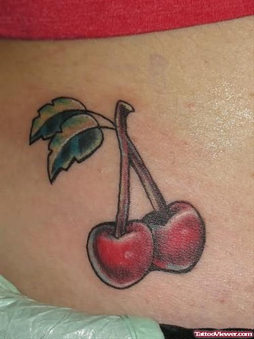 Cherry And Leafs Tattoo