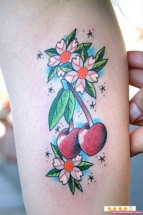 Cherry Flowers And Cherry Tattoo