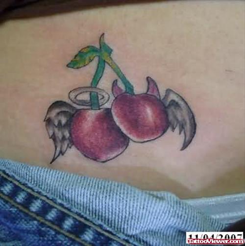Winged Cherries Tattoos