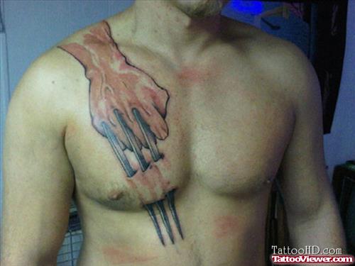 Freddy Claw Chest Tattoo