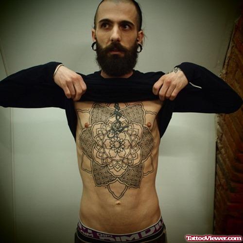 Mandala Chest Tattoo For Men