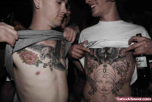 Guys Showing There Chest Tattoos