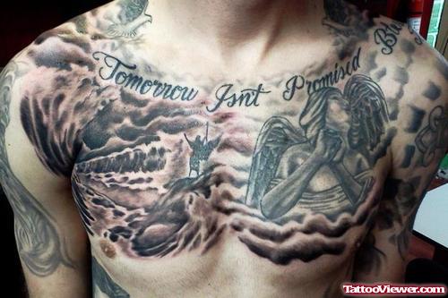 Tomorrow Isnt Promised Angel Chest Tattoo