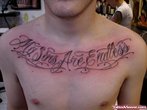 My Sins Are Endless Chest Tattoo