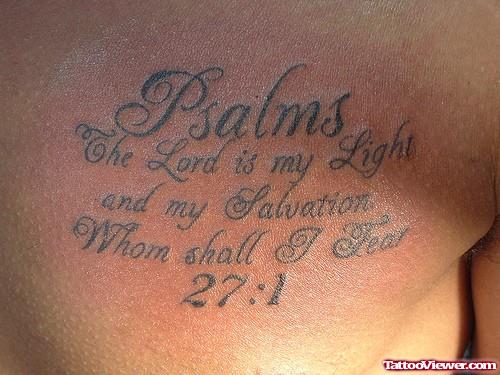 The Lord Is My Light Script Chest Tattoo