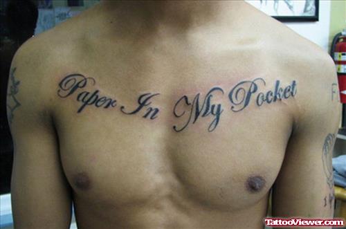 Paper In My Pocket Chest Tattoo For Men