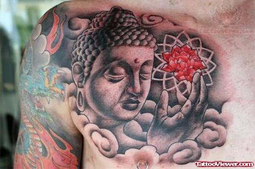 Mahatma Buddh Tattoo On Chest