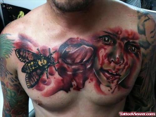 Vampire Tattoo On chest