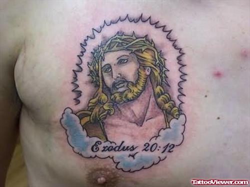 Innocent Jesus Tattoo On Chest