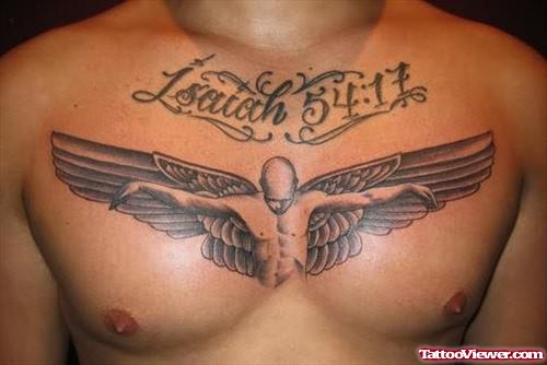 Angel Tattoo On Chest