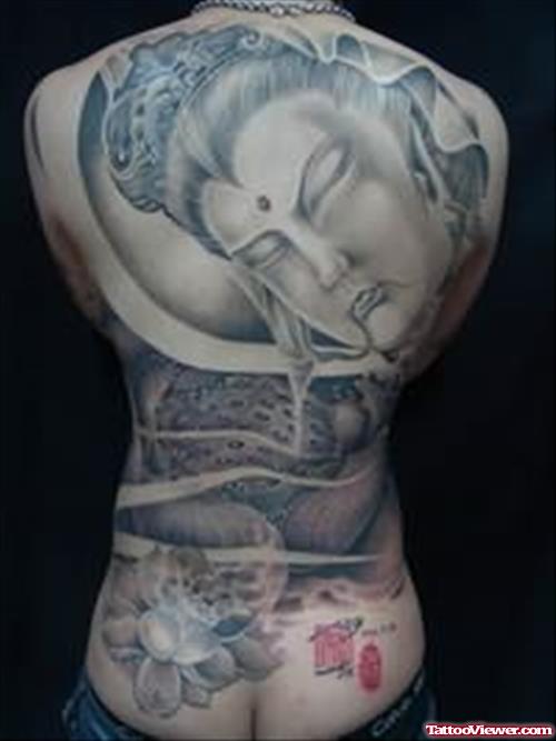 Big Chinese Tattoo On Full Back
