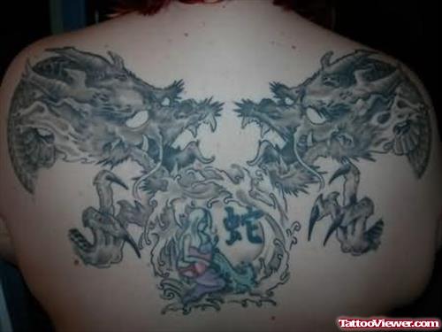 Awesome Chinese Tattoo On Back
